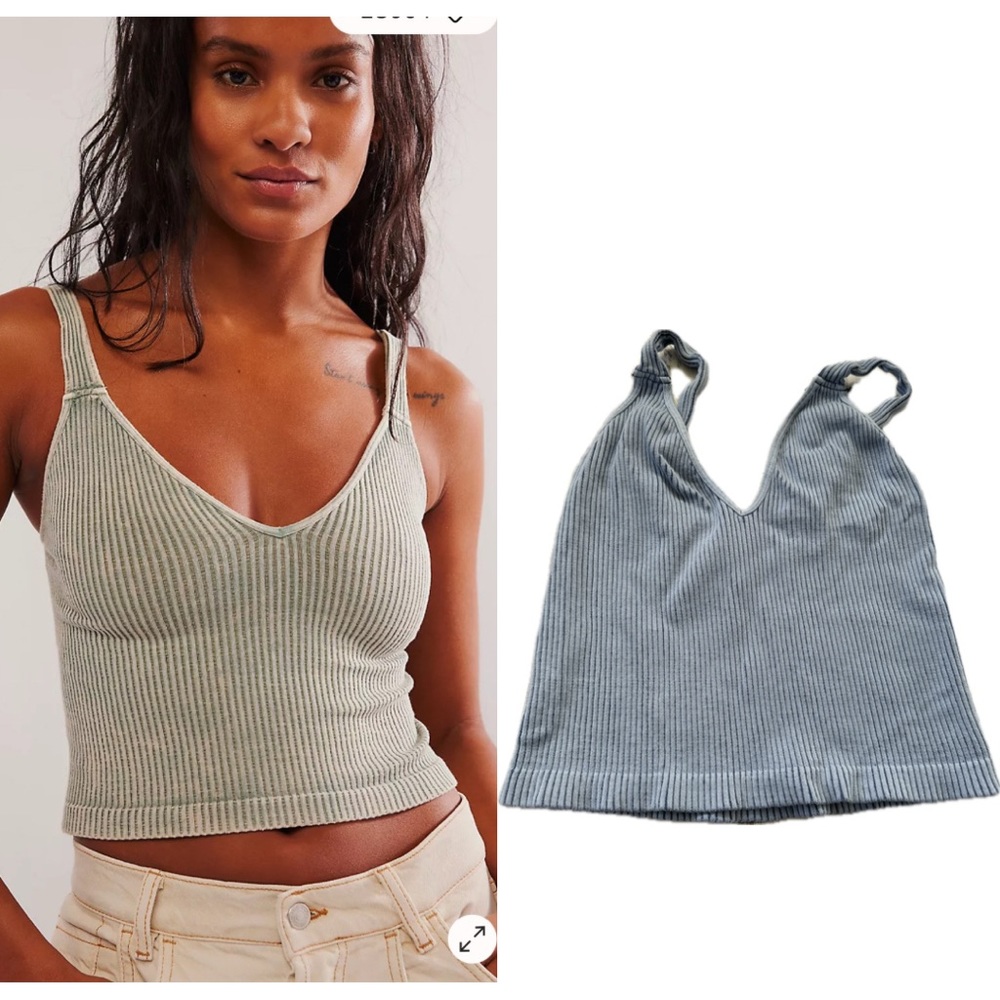 Free People Intimately | Washed Seamless Crop NWOT | Blue